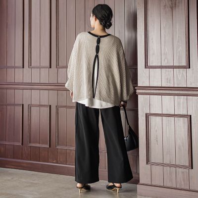 メッシュ柄レイヤードニット≪手洗い可能≫ | Droite lautreamont
