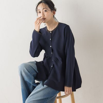 ＜Droite lautreamont (Women)＞ペプラムカーディガンニット≪手洗い可能≫