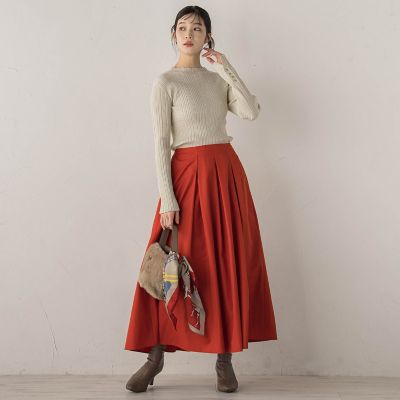 ＜Droite lautreamont (Women)＞【新色追加】袖ボタンランダムリブニット≪手洗い可能≫