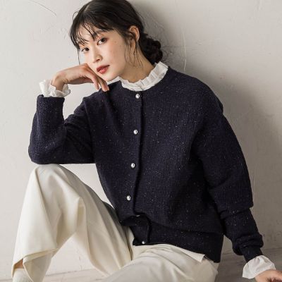 エブール★ニット　カーディガン シルク 羽織　カーディガン コットンシルク ニットジャケットカーディガン | ebure (Women