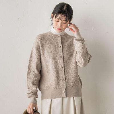 エブール★ニット　カーディガン シルク 羽織　カーディガン コットンシルク ニットジャケットカーディガン | ebure (Women