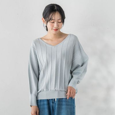 ＜Droite lautreamont (Women)＞ラメドルマンＶネックニット