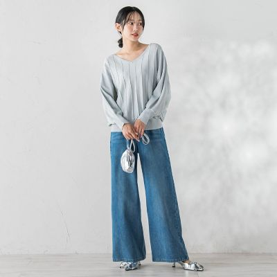 ラメドルマンVネックニット | Droite lautreamont (Women)/ドロワット
