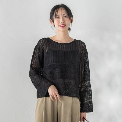 レース柄ニット | Droite lautreamont (Women)/ドロワットロート 