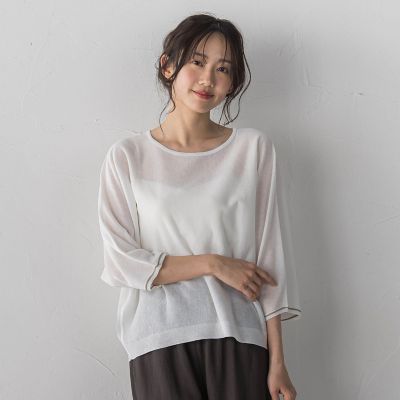 ＜Droite lautreamont (Women)＞Ｆｉｎｅ　ＵＶドルマンスリーブプルオーバー