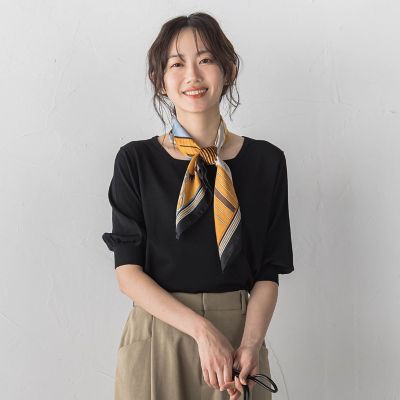 ＜Droite lautreamont (Women)＞スクエアネックパフスリーブニット