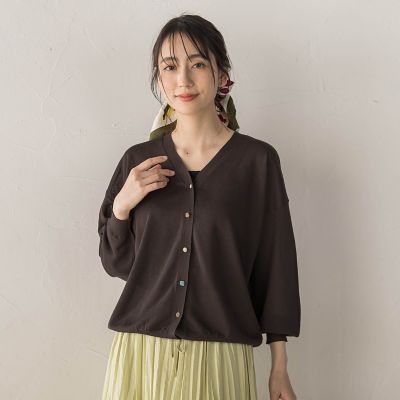 ＜Droite lautreamont (Women)＞【ＷＥＢ限定】ひんやりＵＶ　Ｖネックビジュカーデ