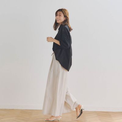 袖レーススキッパーブラウス≪手洗い可能≫