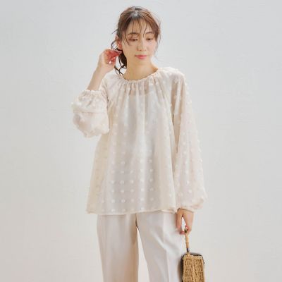 ＜Droite lautreamont (Women)＞シアードットブラウス≪手洗い可能≫