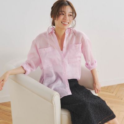 ＜Droite lautreamont (Women)＞ラミーシャツ≪洗濯機で洗える≫