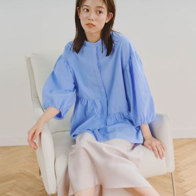 ＜Droite lautreamont (Women)＞イレギュラーペプラムシャツ≪洗濯機で洗える≫