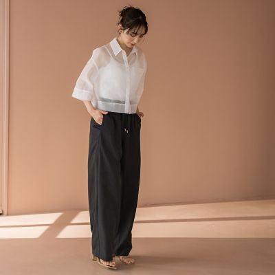 ロンドオーガンザクロップドシャツ≪洗濯機で洗える≫