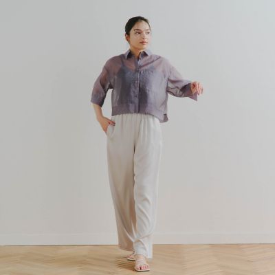 ロンドオーガンザクロップドシャツ≪洗濯機で洗える≫