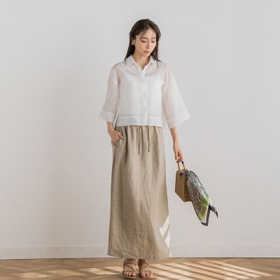 さらさらシアークロップドシャツ≪洗濯機で洗える≫