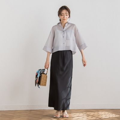 さらさらシアークロップドシャツ≪洗濯機で洗える≫