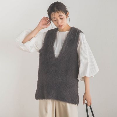【カタログ掲載】プリーツペプラムブラウス≪手洗い可能≫