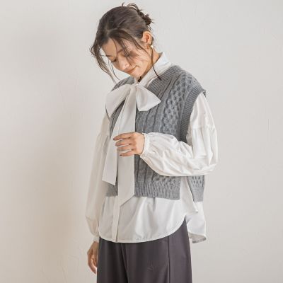 【カタログ掲載】２ＷＡＹビッグリボンブラウス