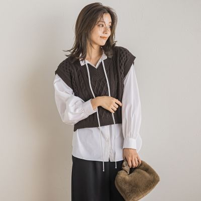前後２ＷＡＹフリルブラウス≪洗濯機で洗える≫