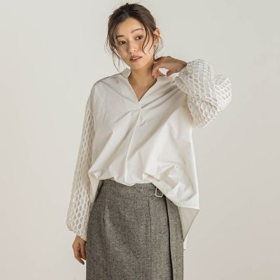 長袖レーススキッパーブラウス | Droite lautreamont (Women