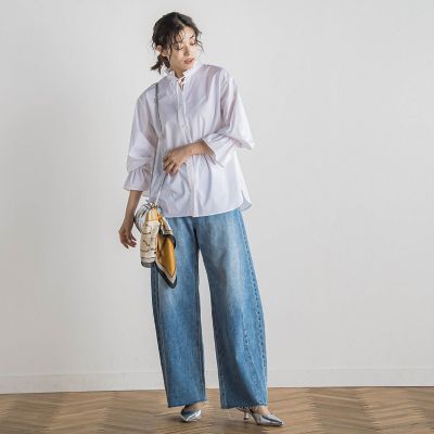 前後2WAYフリルブラウス≪洗濯機で洗える≫ | Droite