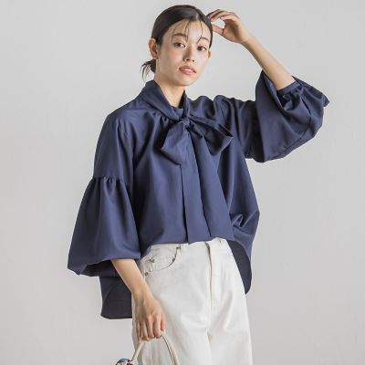 ライトタンブラーボウタイブラウス≪洗濯機で洗える≫