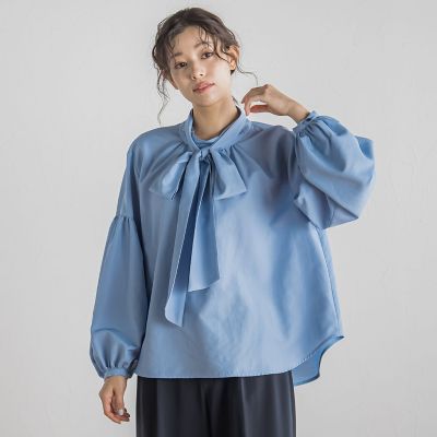 Droite lautreamont (Women)/ドロワットロートレアモン ライトタンブラーボウタイブラウス≪洗濯機で洗える≫