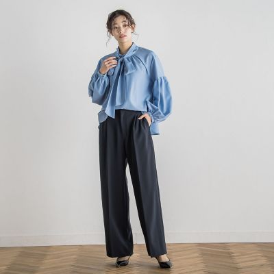 ライトタンブラーボウタイブラウス≪洗濯機で洗える≫