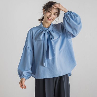 ライトタンブラーボウタイブラウス≪洗濯機で洗える≫