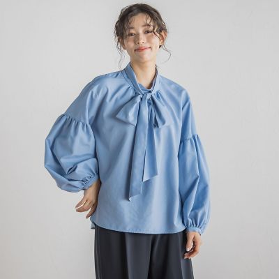 ライトタンブラーボウタイブラウス≪洗濯機で洗える≫