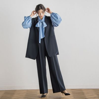 ライトタンブラーボウタイブラウス≪洗濯機で洗える≫