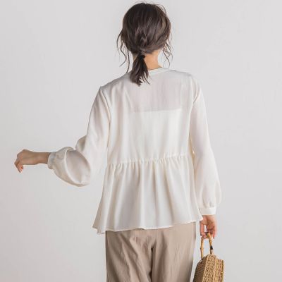 フィブリルサテンフリルブラウス≪手洗い可能≫ | Droite