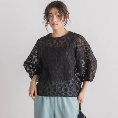 Flower Jacquardブラウス≪洗濯機で洗える≫ | Droite 