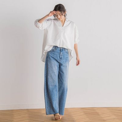 袖刺繍レーススキッパー７分袖ブラウス≪手洗い可能≫