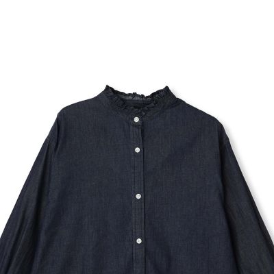 ダンガリーデニムシャツ≪洗濯機で洗える≫