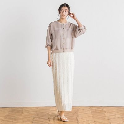 変わり織メッシュカーディガン≪手洗い可能≫