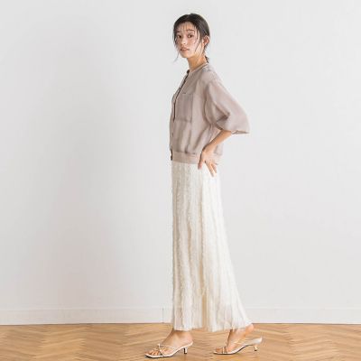 変わり織メッシュカーディガン≪手洗い可能≫
