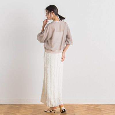 変わり織メッシュカーディガン≪手洗い可能≫