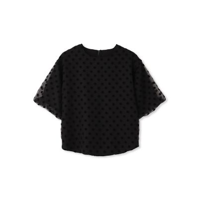 フロッキードットブラウス≪手洗い可能≫