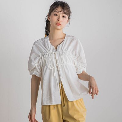 ブラウス シャツ 「WEB限定」カラミタンブラーリボンブラウス「手洗い可能」 レディース WEB限定】カラミタンブラーリボンブラウス≪手洗い可能