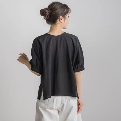 WEB限定】カラミタンブラーリボンブラウス≪手洗い可能