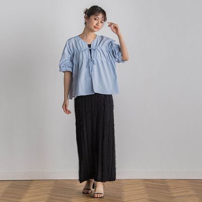 【WEB限定】カラミタンブラーリボンブラウス≪手洗い可能≫ Droitelautreamont｜【WEB限定】カラミタンブラーリボンブラウス