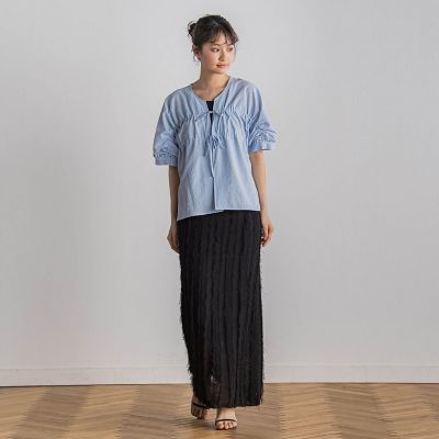 WEB限定】カラミタンブラーリボンブラウス≪手洗い可能≫ | Droite