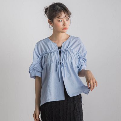 WEB限定】カラミタンブラーリボンブラウス≪手洗い可能≫ | Droite