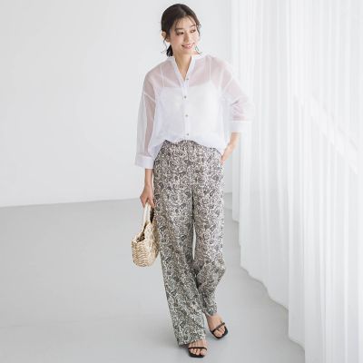 【ＷＥＢ限定】シアーリネンライクＢＡＣＫリボンシャツ≪手洗い可能≫