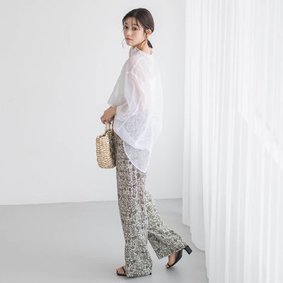 【ＷＥＢ限定】シアーリネンライクＢＡＣＫリボンシャツ≪手洗い可能≫