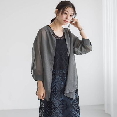 【ＷＥＢ限定】シアーリネンライクＢＡＣＫリボンシャツ≪手洗い可能≫