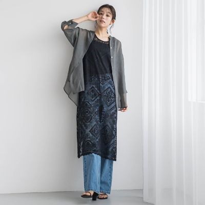 【ＷＥＢ限定】シアーリネンライクＢＡＣＫリボンシャツ≪手洗い可能≫