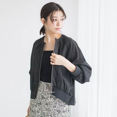 グロスオーガンザＺＩＰブルゾン≪手洗い可能≫