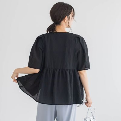 カラミタンブラーＺＩＰブラウス≪手洗い可能≫