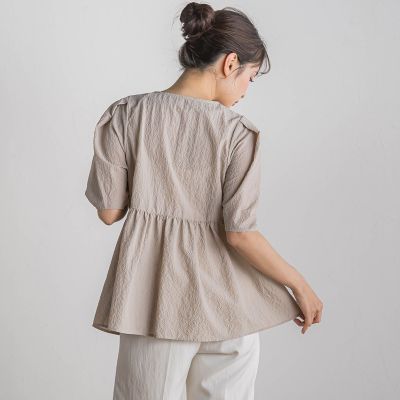 カラミタンブラーＺＩＰブラウス≪手洗い可能≫